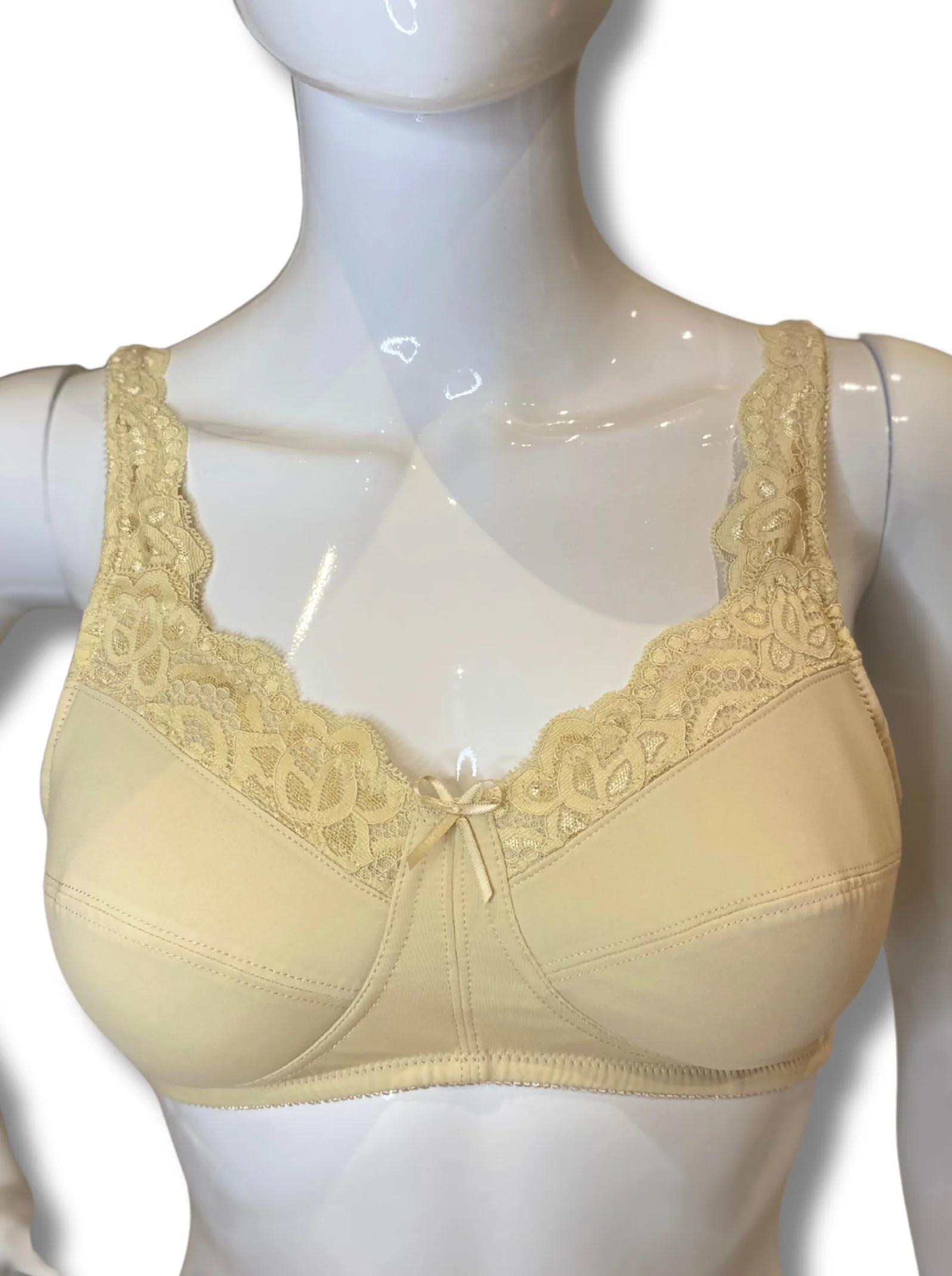 ABC Lace Front Mastectomy Bra - Beige - Image 3