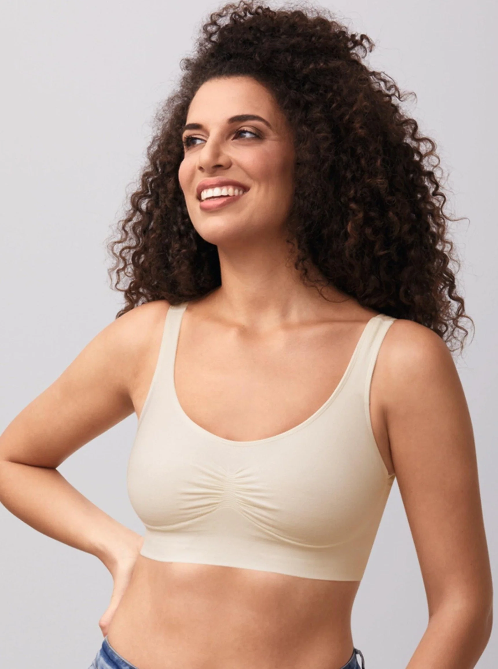 Amoena Becky Wire Free Mastectomy Bra - Off White - Image 2