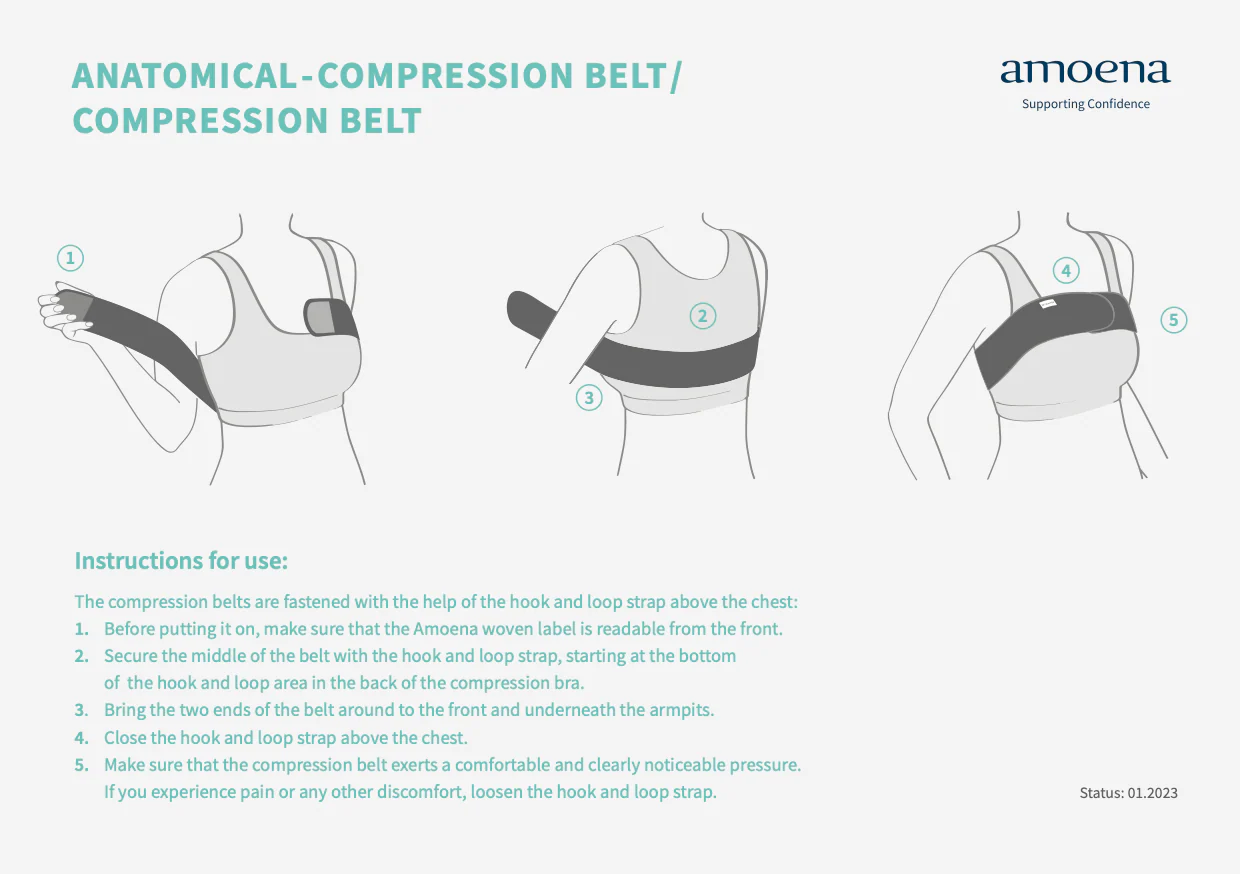 Amoena Compression Belt - White - Image 7