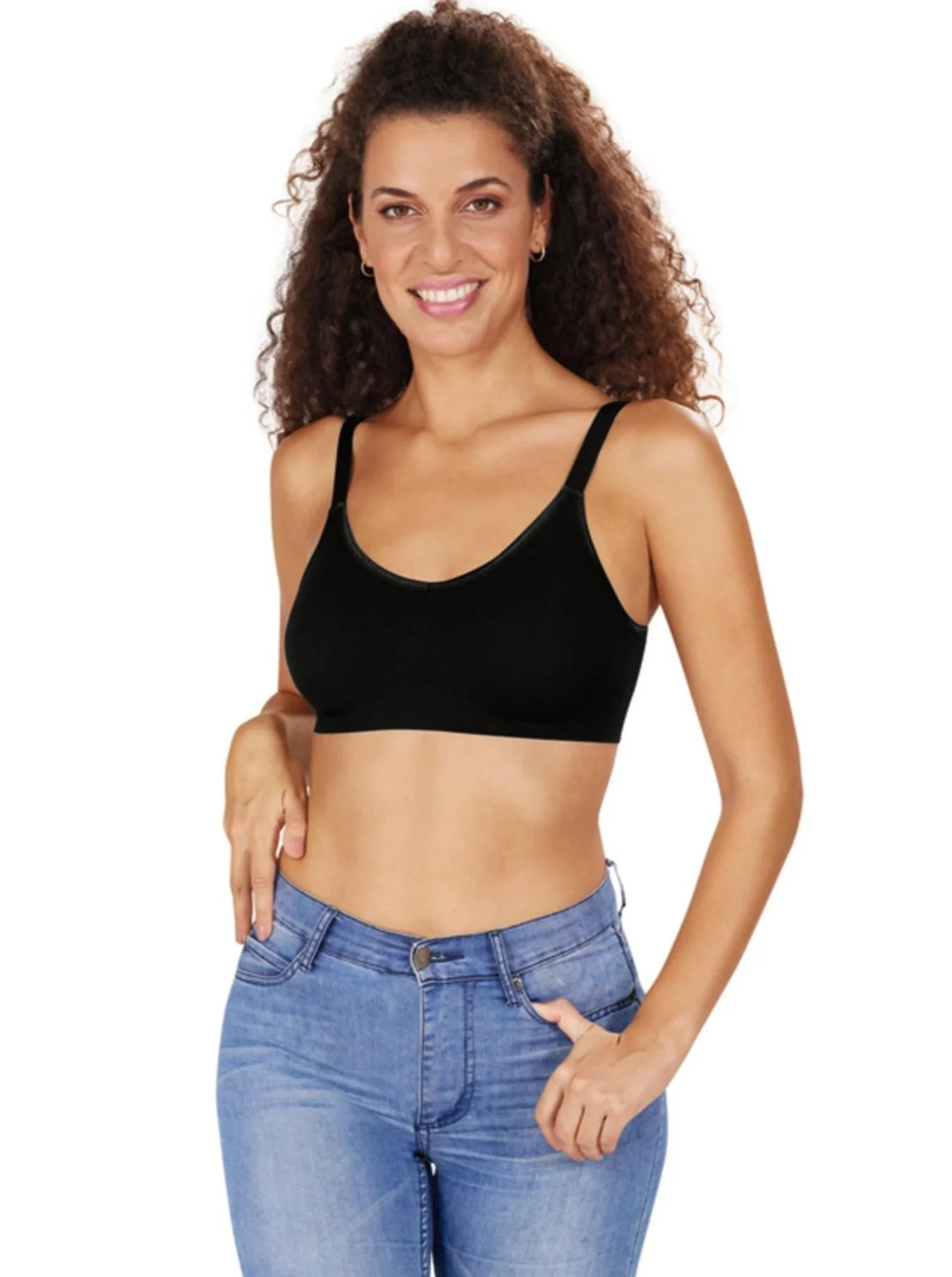 Amoena Eliza Wire Free Mastectomy Bra - Black - Image 3