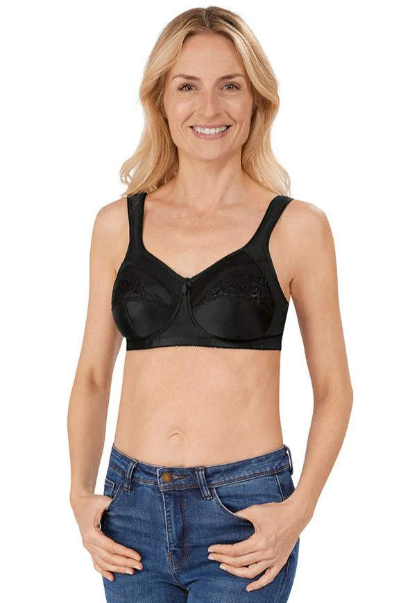 Amoena Isadora Wire Free Mastectomy Bra - Black - Image 2
