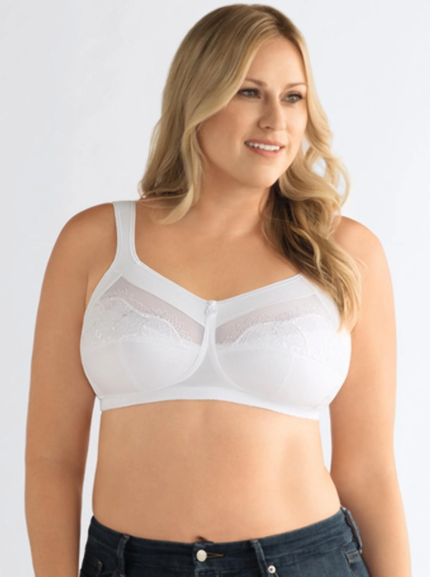Amoena Isadora Wire Free Mastectomy Bra - White - Image 2