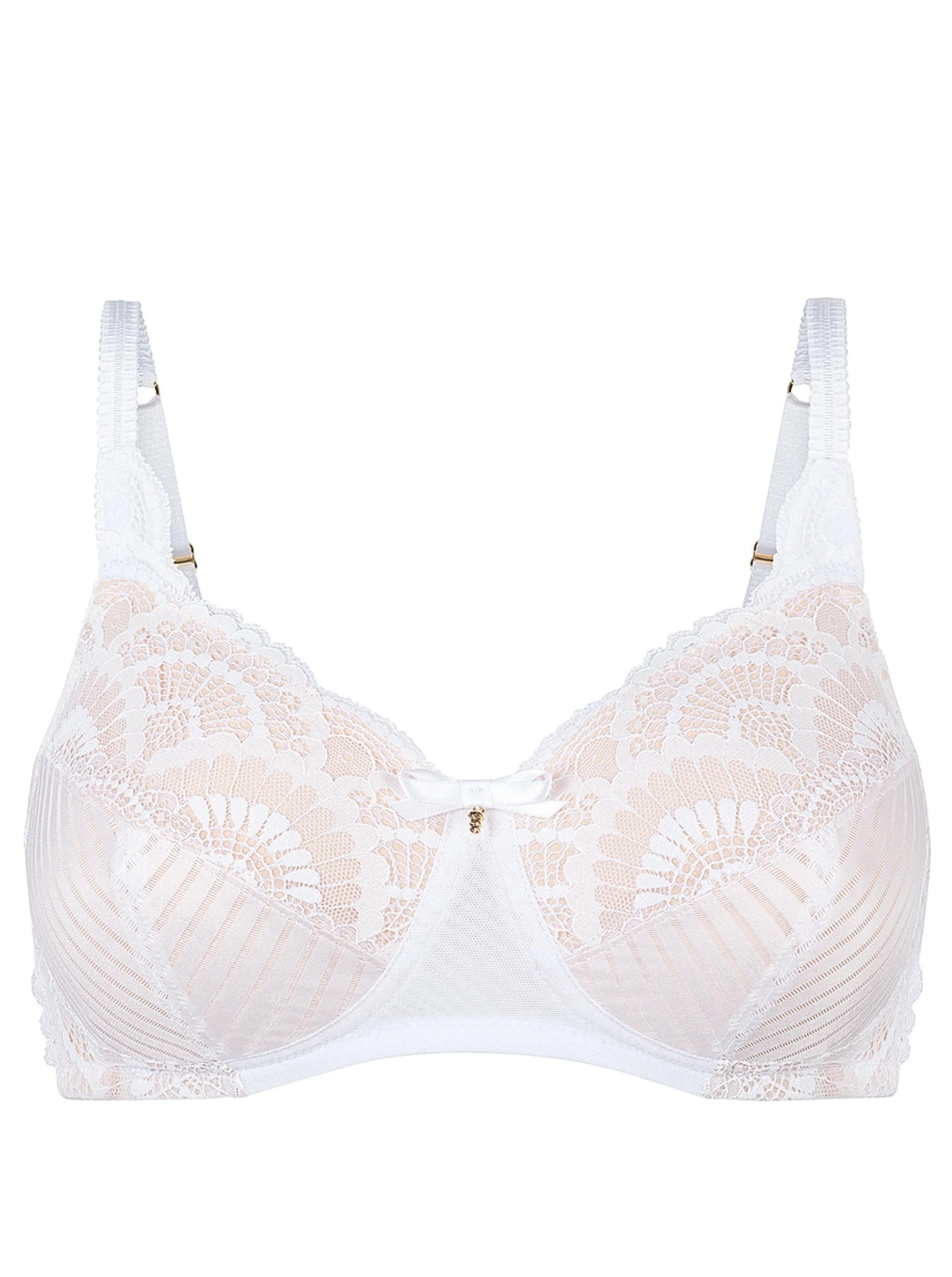 Amoena Karolina Wire Free Mastectomy Bra - White/Sand - Image 3