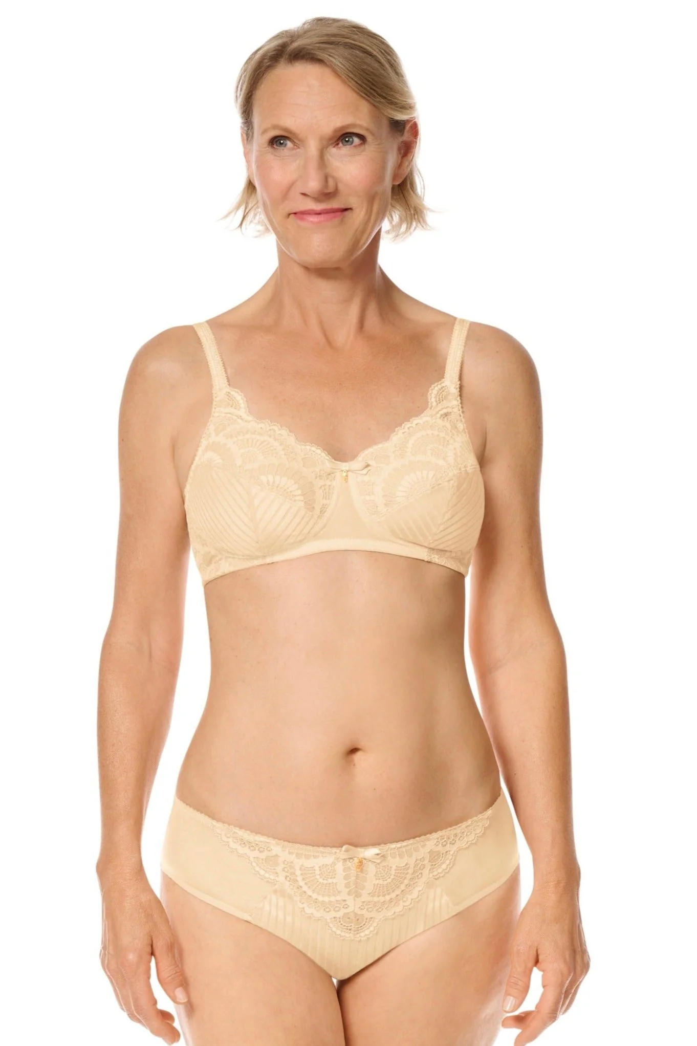 Amoena Karolina Wire Free Mastectomy Bra - Sand - Image 2