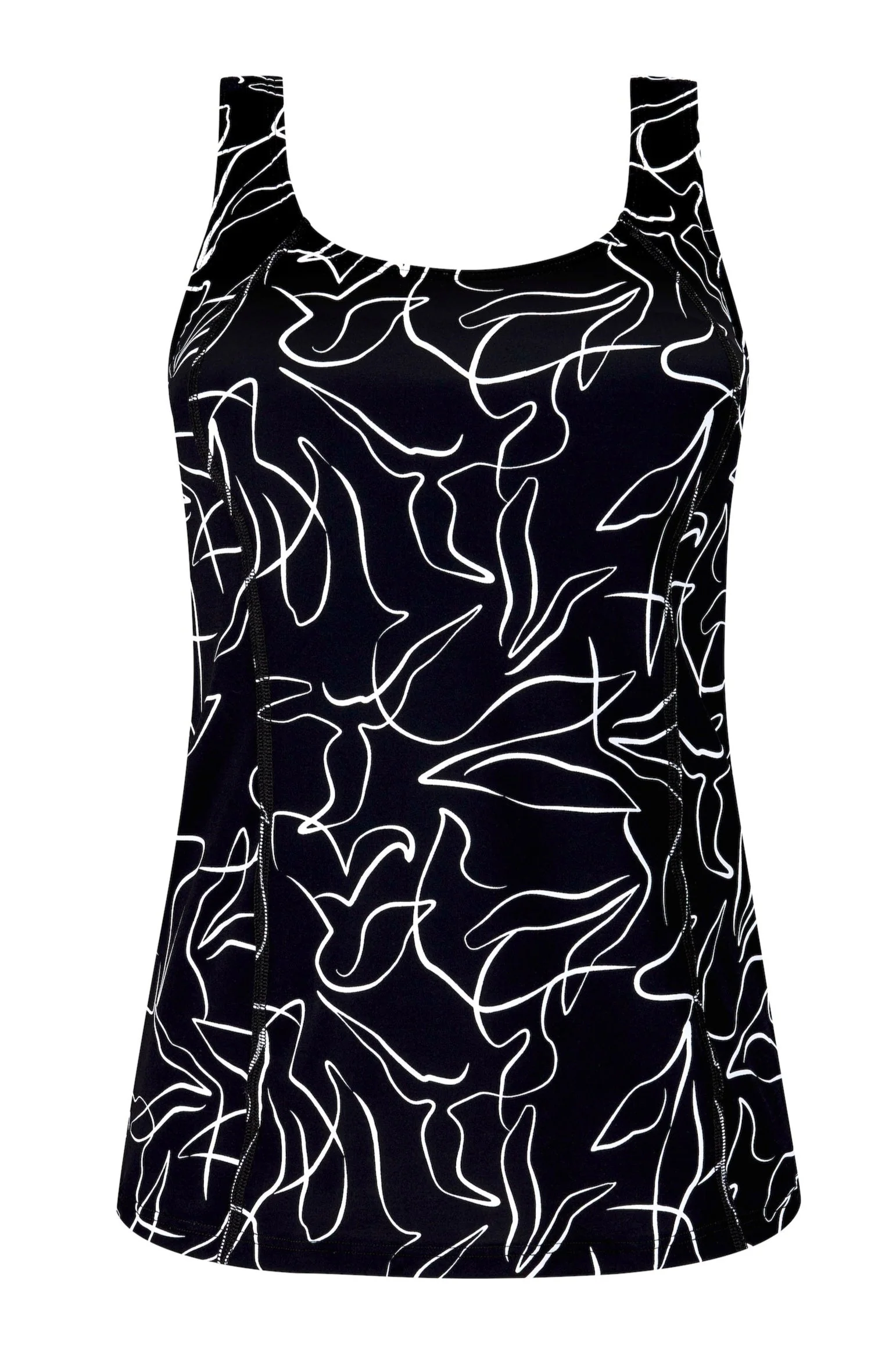 Amoena Lagos Mastectomy Lymphoedema Tankini - Black/White - Image 4