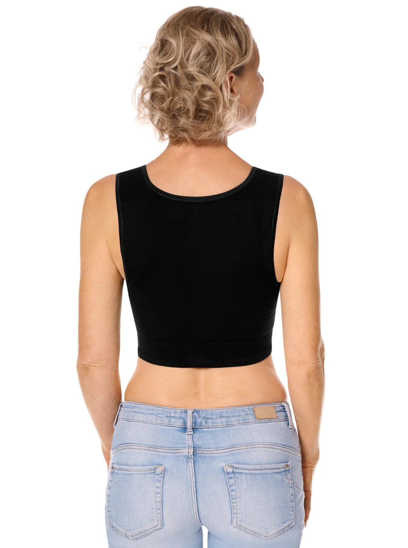 Amoena Lymph Flow Long Front Closure Soft Mastectomy Bra - Black - Image 4