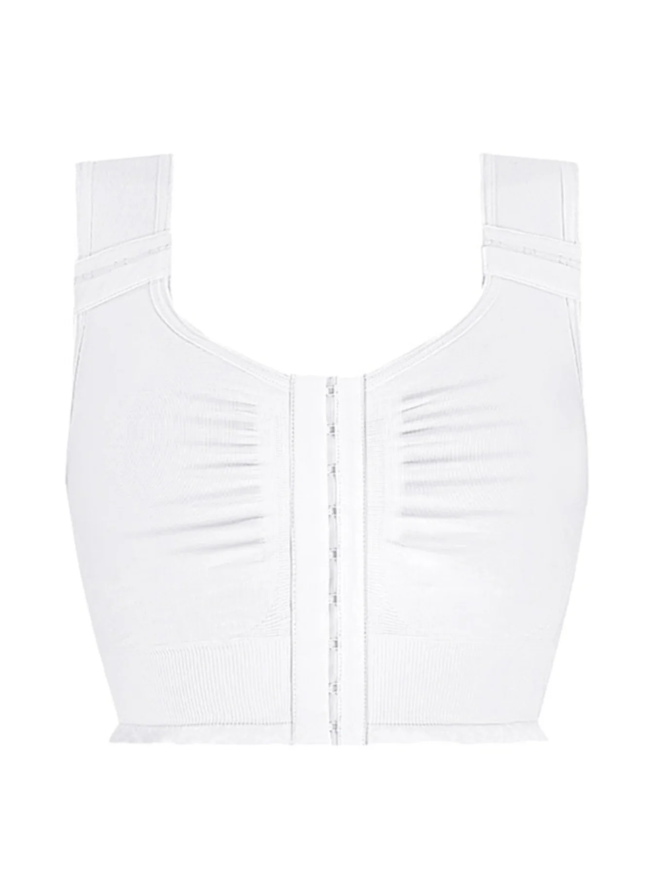 Amoena Lymph Flow Long Front Closure Soft Mastectomy Bra - White - Image 6