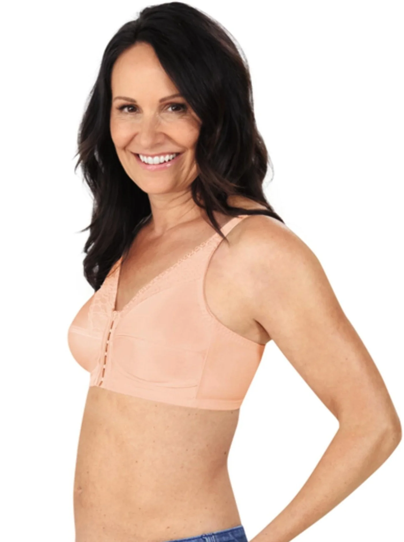 Amoena Nancy Front Fastening Mastectomy Bra - Blush - Image 3