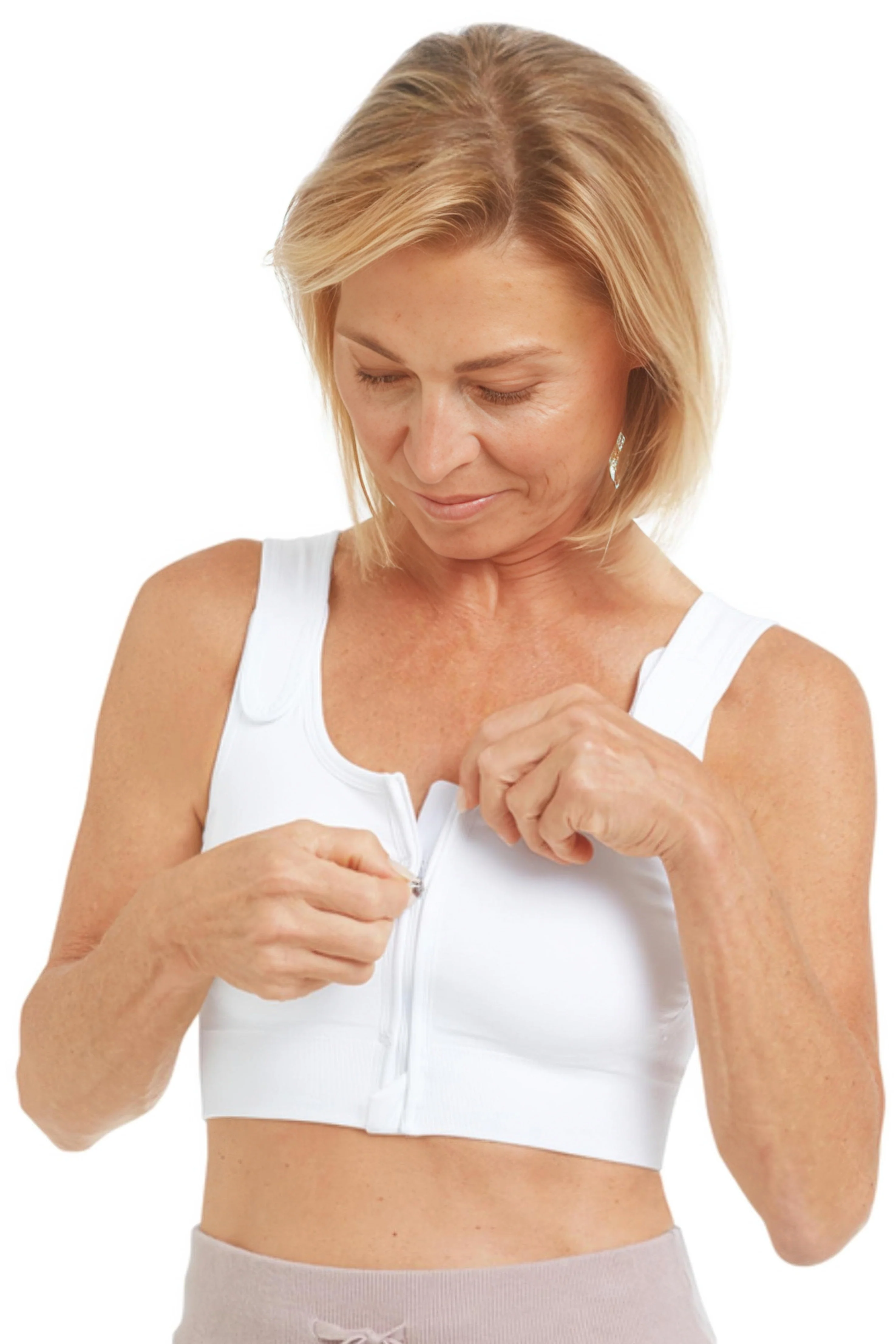 Amoena Pamela Seamless Surgical Mastectomy Bra - White