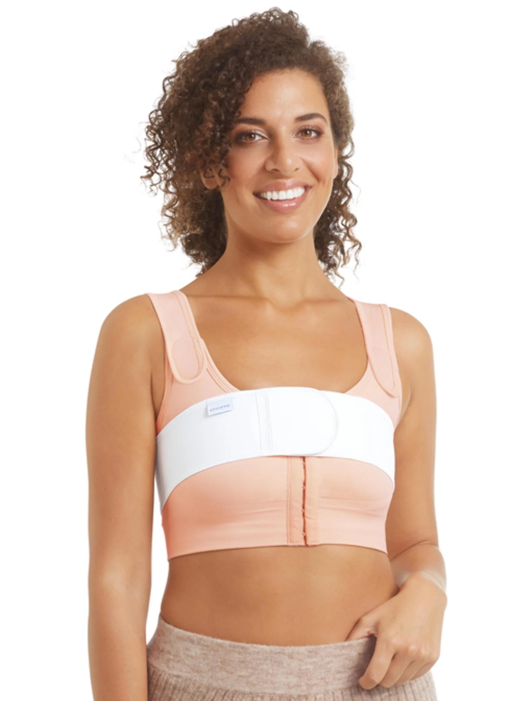 Amoena Sina Seamless Surgical Mastectomy Bra - Rose Nude - Image 7