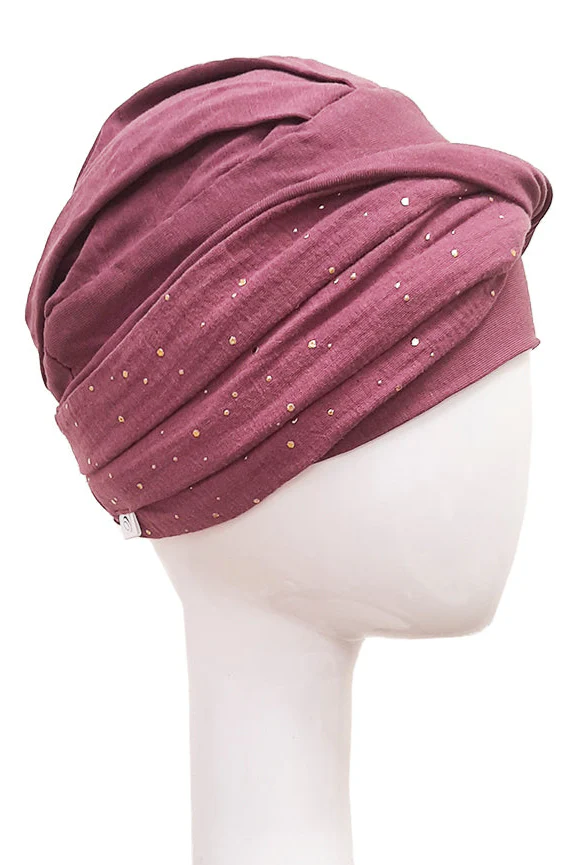 Carebell Elegance Hair Loss Turban - Malva Gold - Image 4