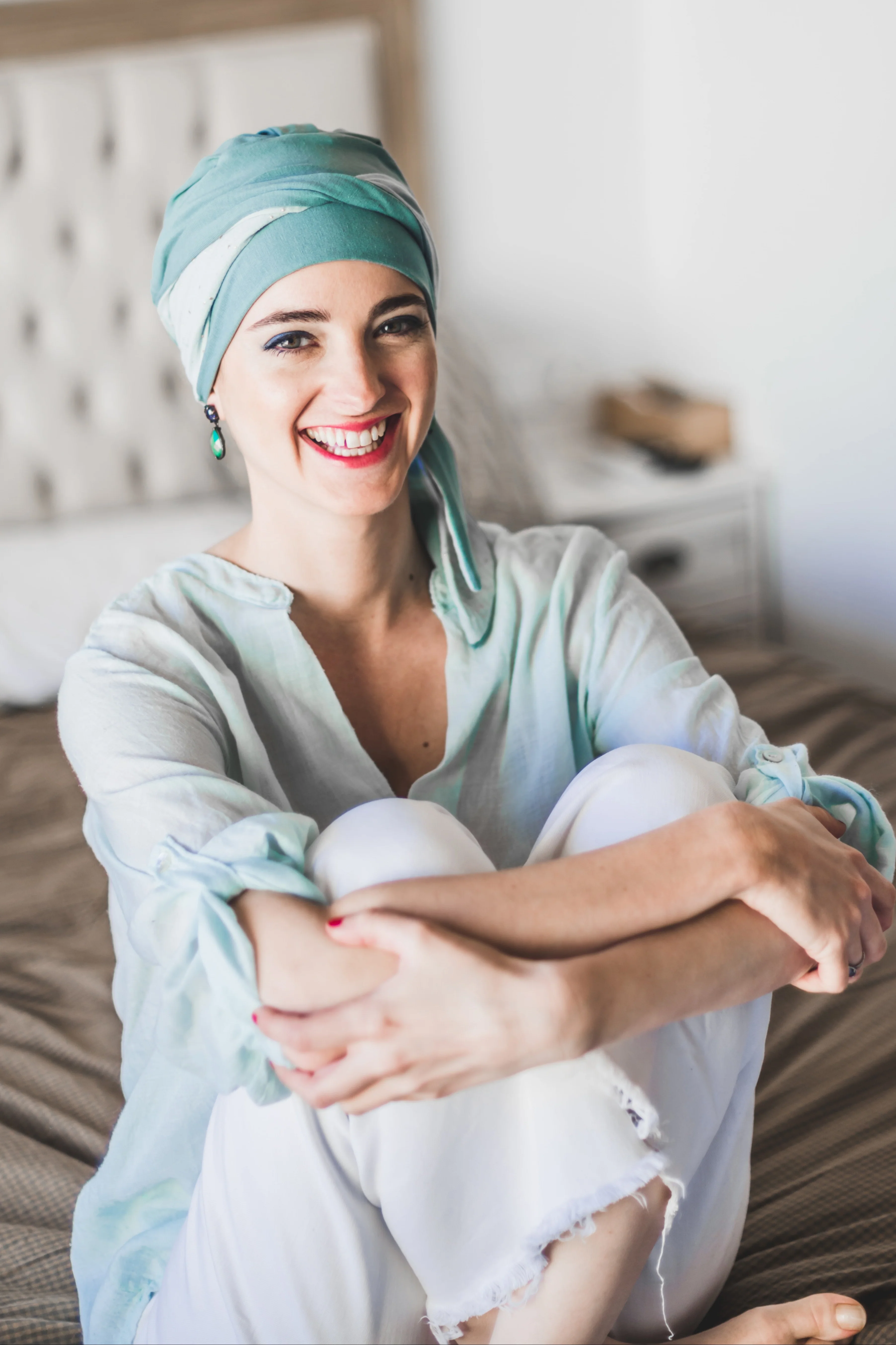 Carebell Smooth Hair Loss Turban - Aquamarine & Gold - Image 4