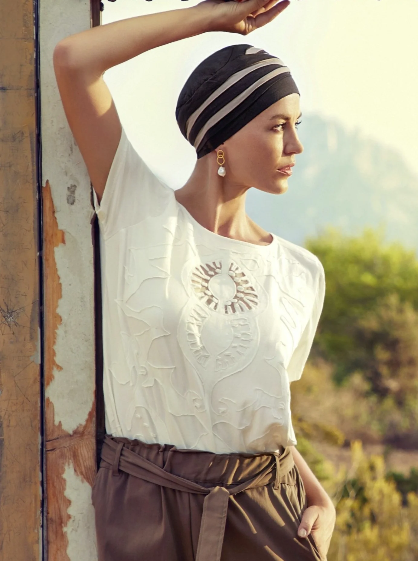 Christine Shanti Turban - Black/Taupe - Image 2